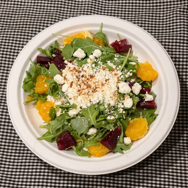 Orange Beet Goat Cheese Salad.