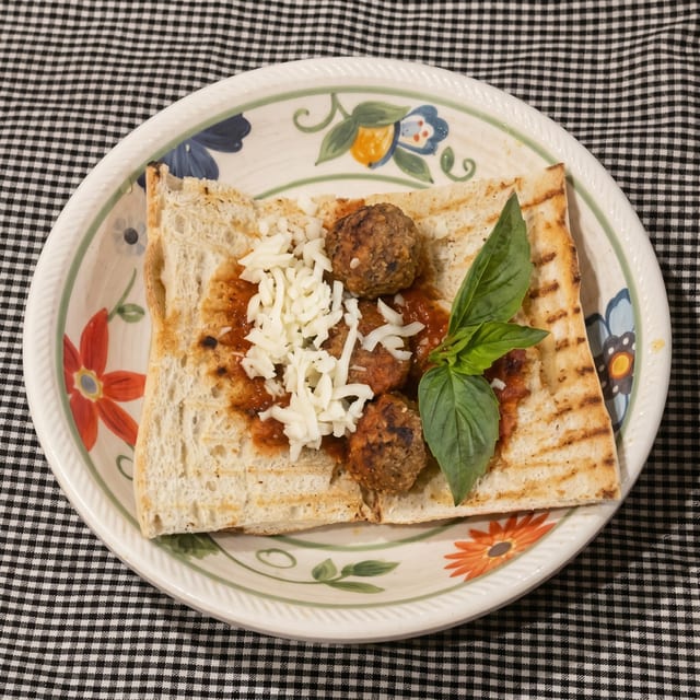 Mini Meatball Hero with Mozzarella.